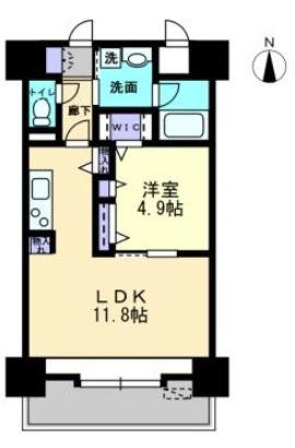 POISSON MARCHE 倉敷(1LDK/5階)の間取り写真