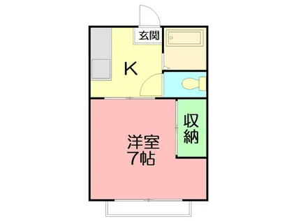 やまみハイツ(1K/1階)の間取り写真