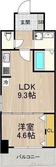 セノアタワー新大阪(1LDK/6階)の間取り写真