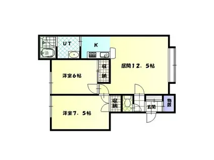 ラディス(2LDK/1階)の間取り写真