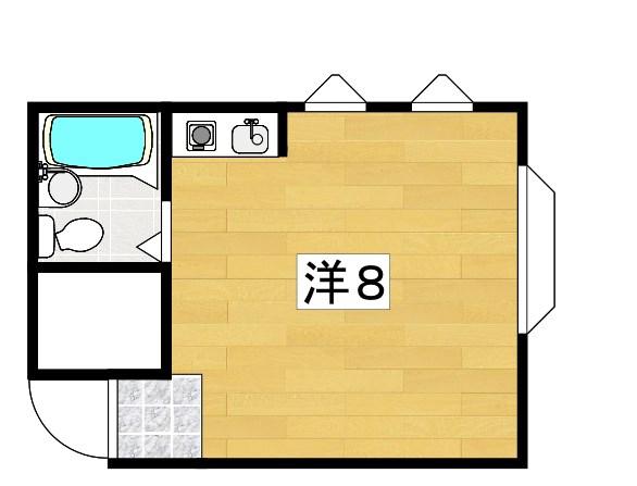 ハマンション香里(ワンルーム/1階)の間取り写真
