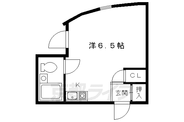 シャトレ花園(ワンルーム/4階)の間取り写真