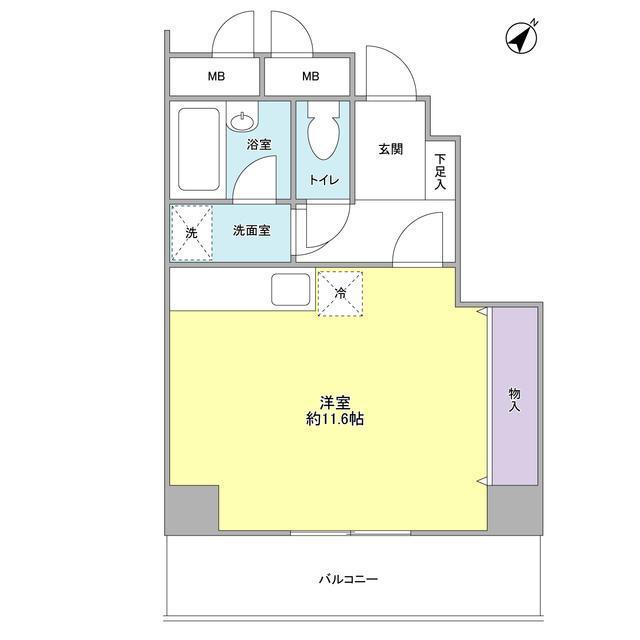プロスペクト入谷(ワンルーム/9階)の間取り写真