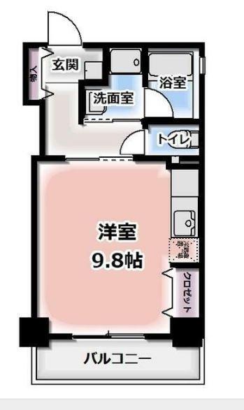 ベルータカギ(ワンルーム/4階)の間取り写真