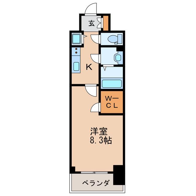 プレサンス栄ライズ(1K/9階)の間取り写真