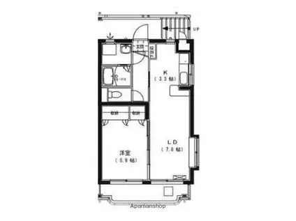 ユーミーLIFEII(1LDK/2階)の間取り写真