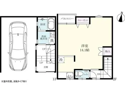 プレミアムガレージ長神田(ワンルーム/1階)の間取り写真