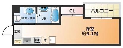 LIVINGLIFE長瀬 ウエスト(ワンルーム/2階)の間取り写真