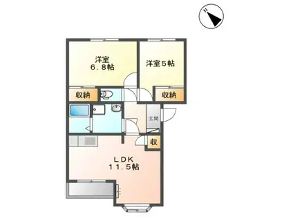 ピュアステージIII(2LDK/1階)の間取り写真