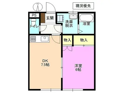 コンフォルト青木島(1DK/1階)の間取り写真