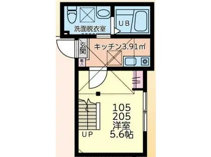 ユニクス二俣川(1K/1階)の間取り写真