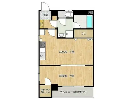 希望ヶ丘センタービル(1LDK/10階)の間取り写真