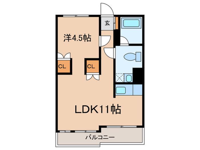 第一幸栄マンション(1LDK/4階)の間取り写真