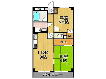 レクシア泉尾(2LDK/1階)の間取り写真