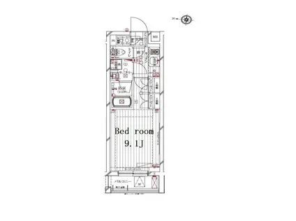 レガリス新高円寺(1K/1階)の間取り写真