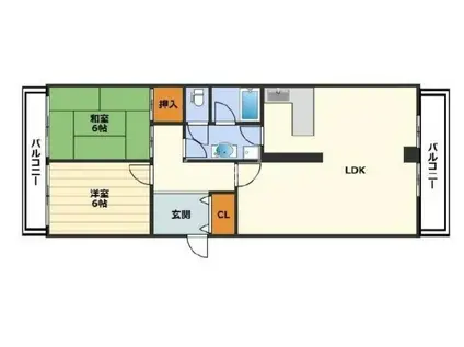 さざなみプラザ22号棟(2LDK/4階)の間取り写真