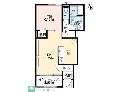 リーブルファイン久喜東(1LDK/1階)の間取り写真