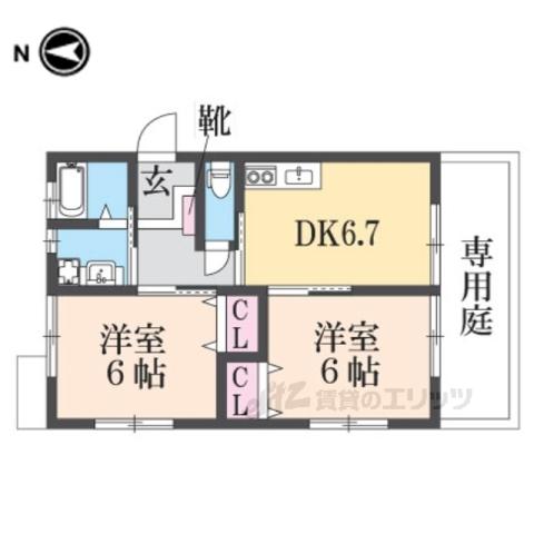 BON VILLAGE(2DK/1階)の間取り写真