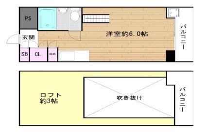 ロイヤルメゾン南武庫之荘(ワンルーム/5階)の間取り写真