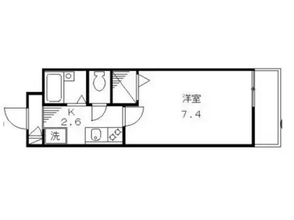 ボヌールメゾン(1K/2階)の間取り写真