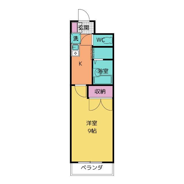 ボナール(1K/2階)の間取り写真