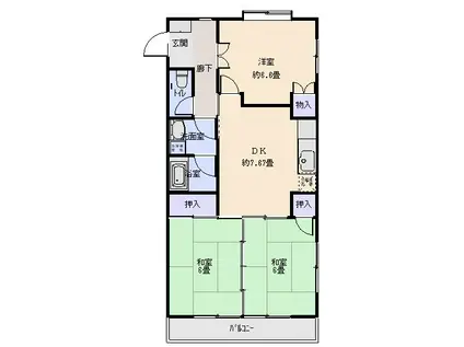 アミティ望月(3DK/3階)の間取り写真