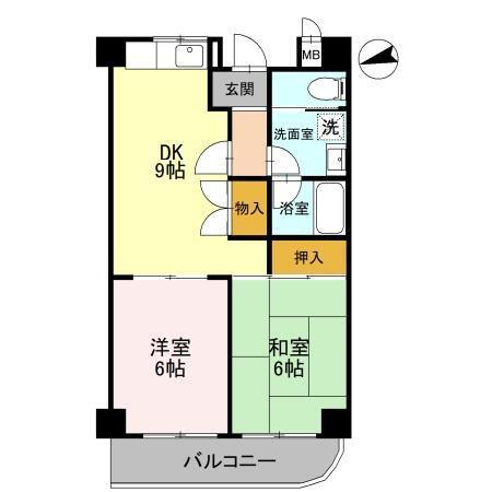 ルイシール清水(2DK/3階)の間取り写真