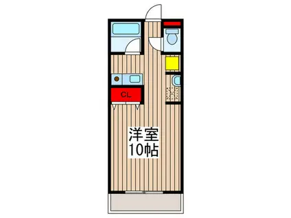 パ-シモン(ワンルーム/2階)の間取り写真