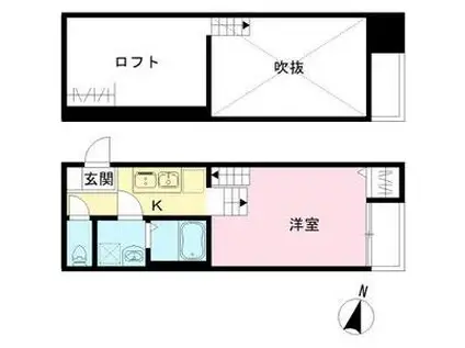 SERENO内田橋(1K/2階)の間取り写真