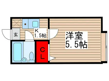 フラワーハイツ葛西B(ワンルーム/2階)の間取り写真