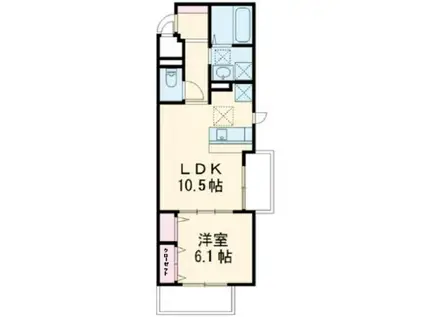 ブランヌーボー(1LDK/1階)の間取り写真