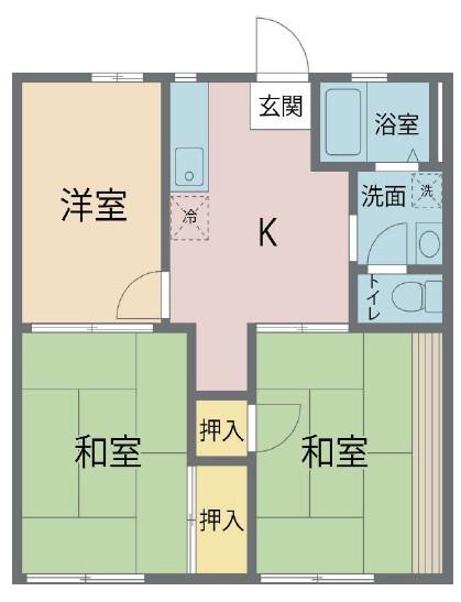 メゾン南風A棟(3K/1階)の間取り写真