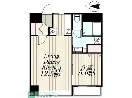 サンライズビル(1LDK/5階)の間取り写真