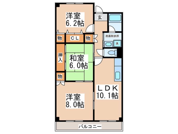 AXIS MEZON HINENO(3LDK/7階)の間取り写真