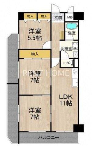 サンメゾン(3LDK/3階)の間取り写真
