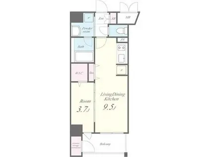 セイワパレス深江橋駅前(1LDK/7階)の間取り写真