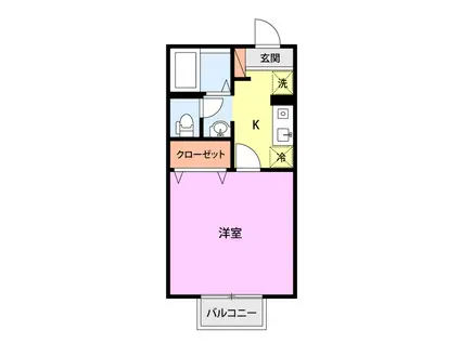 セジュールY(1K/2階)の間取り写真