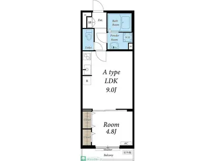 リブリ・ルアージュ学園東(1LDK/2階)の間取り写真