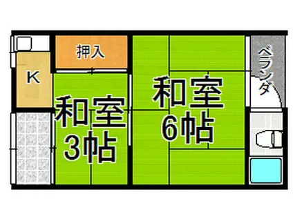 あじさいコーポ(2K/2階)の間取り写真