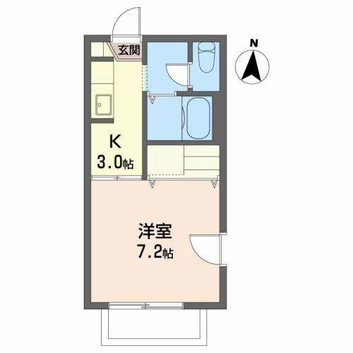メゾンパークス(1K/2階)の間取り写真