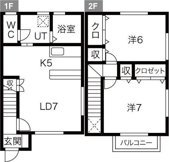 グリーンタウン柳原B棟(2LDK/1階)の間取り写真