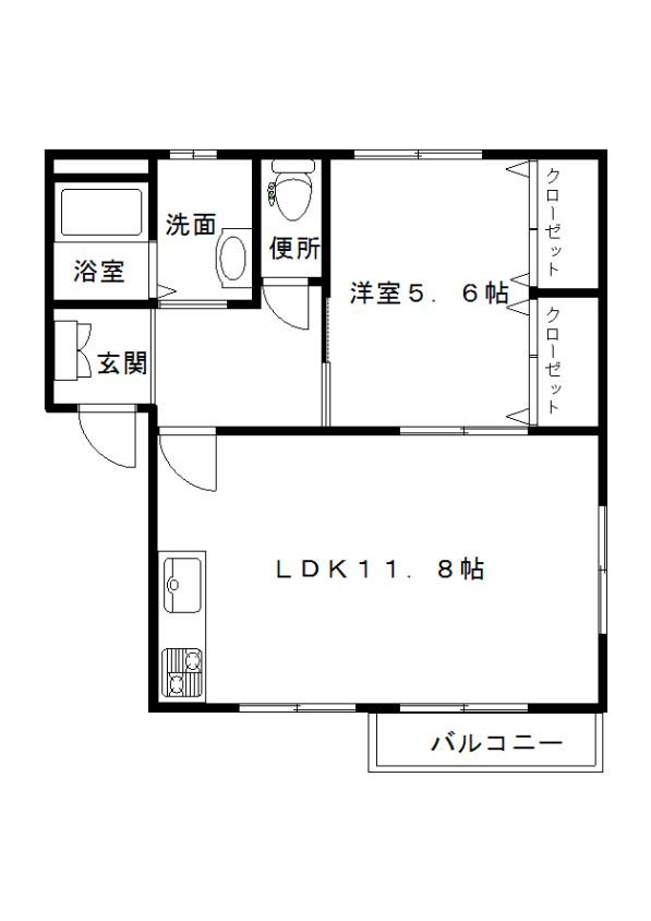エスペランサ510A(1LDK/2階)の間取り写真