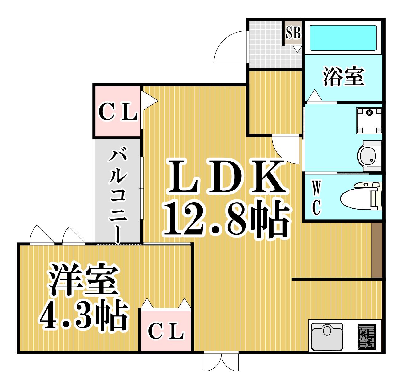 STORIA次郎丸(1LDK/3階)の間取り写真
