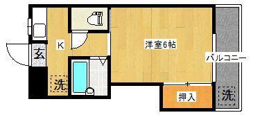 宮崎コーポ(1K/1階)の間取り写真