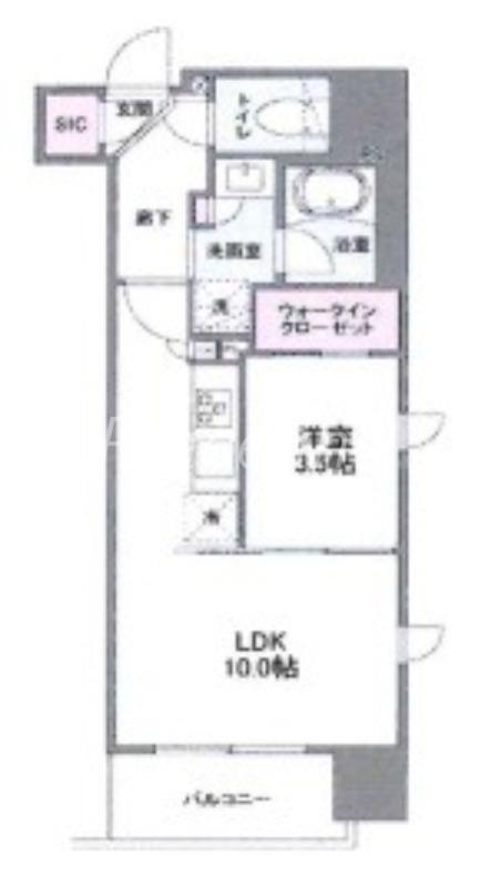 シーズンフラッツ新大阪(1LDK/3階)の間取り写真