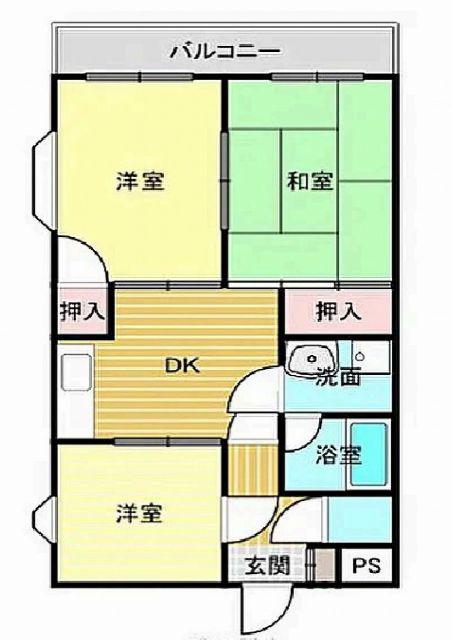 エトワールド宮浦(3DK/4階)の間取り写真
