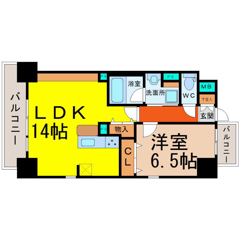 TWIN OWLS(1LDK/2階)の間取り写真