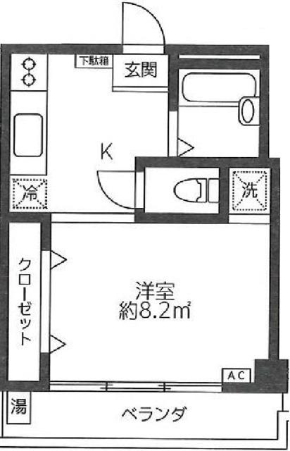 KAMマンション(1K/5階)の間取り写真