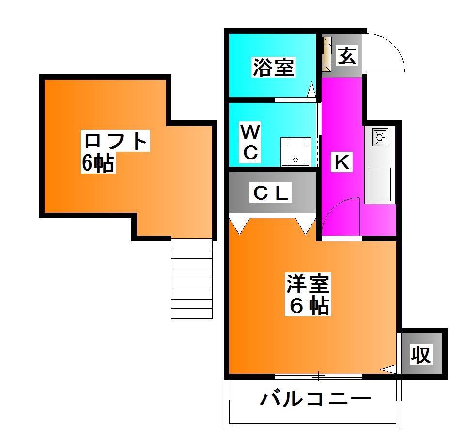 メゾンツチヤ(1K/1階)の間取り写真