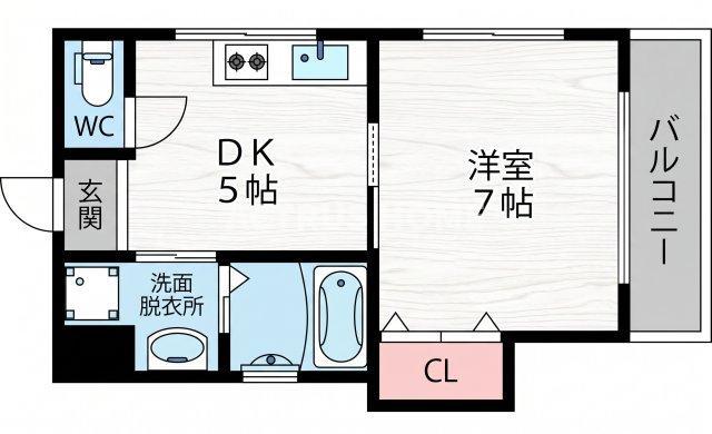 イーストコート一番館(1DK/2階)の間取り写真